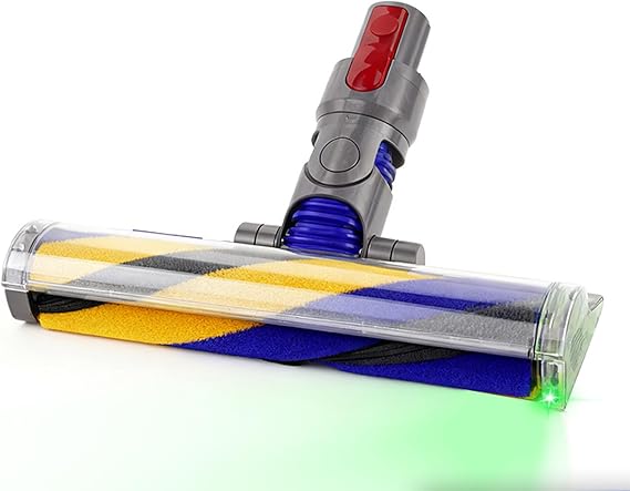Soft Roller Head for Dyson V7 V8 V10 V11 V15 Lightweight, for Dyson SV22 V15 Detect Absolute/Complete, SV16 Outsize Absolute/Complete/UK V11 Vacuum Cleaner Replacement Brush Head with LED Light