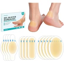 Hydrocolloid Gel Blister Bandages Pads - (Variety Pack) Promifun 13ct Waterproof Adhesive Blisters Bandages - Blister Pads for Heel, Foot, Toe, Feet - Gel Blister Chshions for Prevention &amp; Recovery