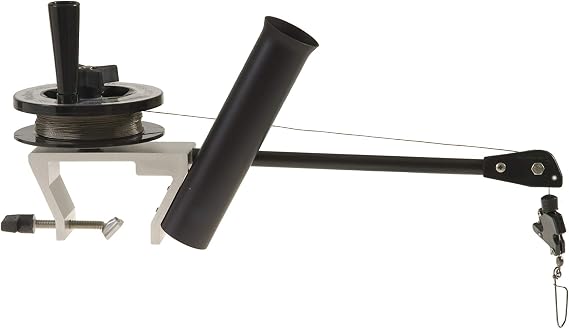 Walker Mini Laker Manual Downrigger Ultra-Durable Aluminum & Stainless Steel Build, 6lb Weight Capacity, Includes Rod Holder & Clamp Made in USA