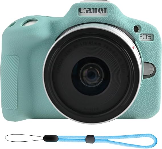 Camera Case for Canon EOS R50 Mirrorless Camera (Mint Green) | Soft Silicone Protective Case with 8-inch Camera Strap, Anti-Scratch Slim Fit