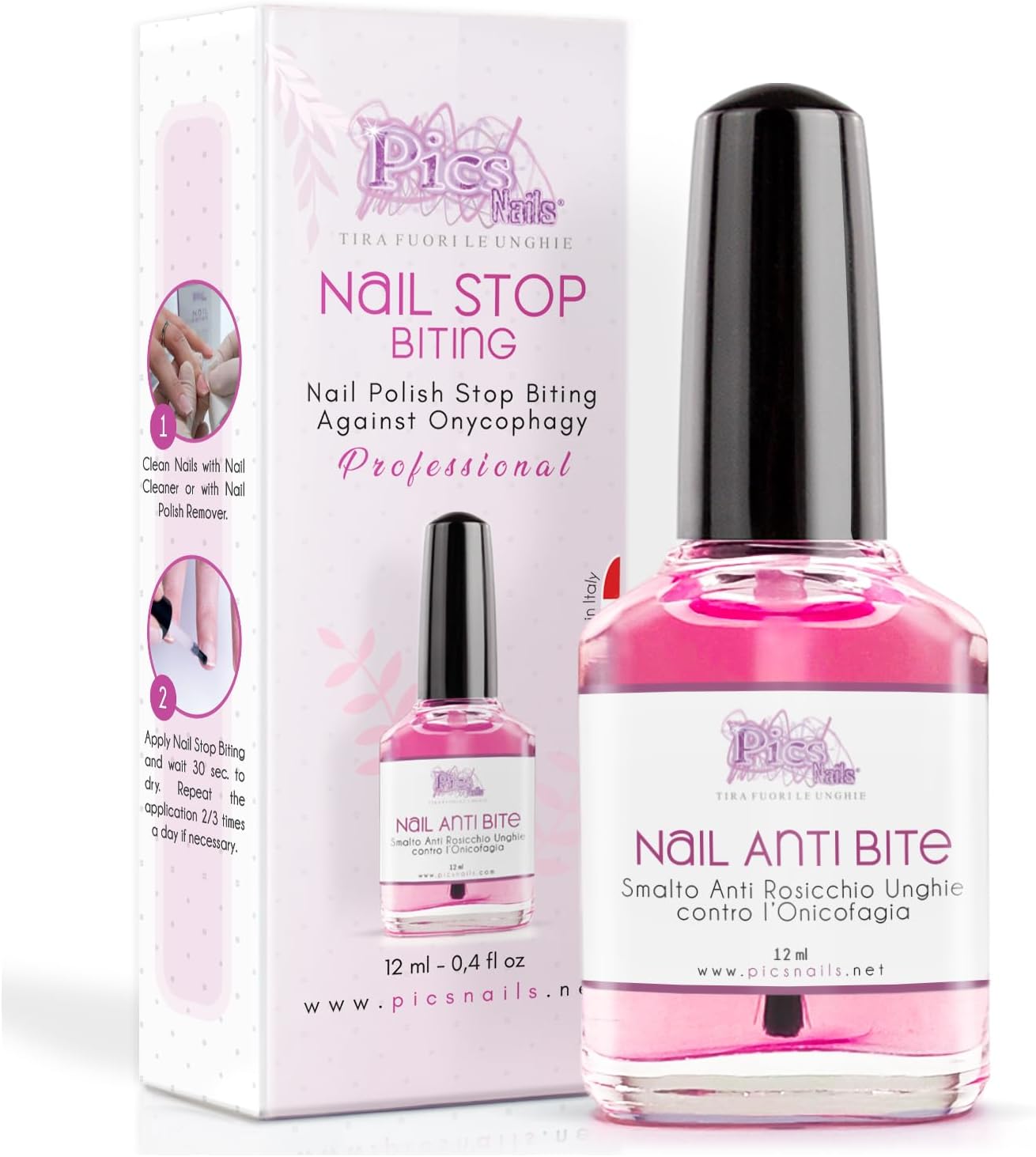 Nail Biting Prevention Professional Bitter Nail Polish 0.4 fl oz 12 ml - Nail Biting Treatment for Kids and Adults, anti finger sucking and Stop Biting Nails for Fingernails and Cuticles