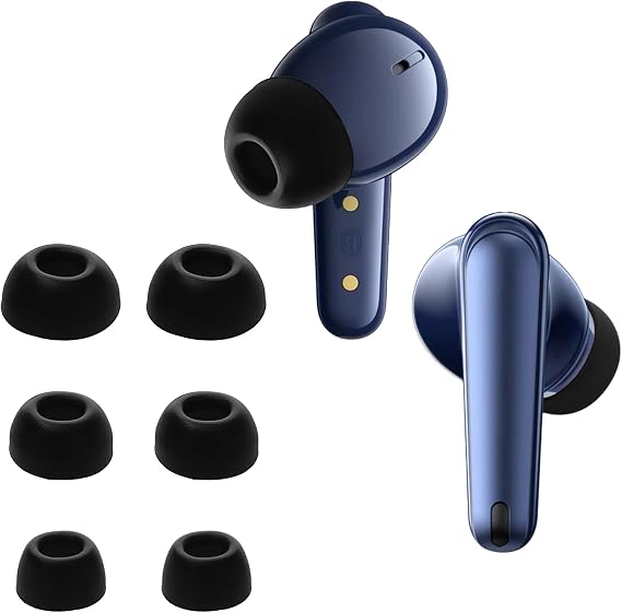kwmobile 6x Silicone Ear Tips for Anker Soundcore Liberty 4 NC - 3 Sizes - Replacement Earbud Tips for In-Ear Headphones - Black