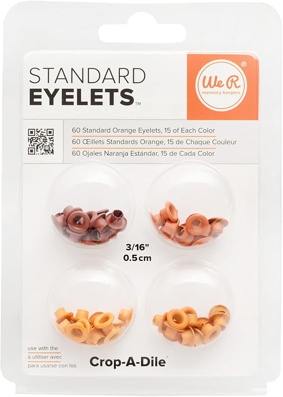 We R Memory Keepers Eyelets for Scrapbooking, Orange, Standard