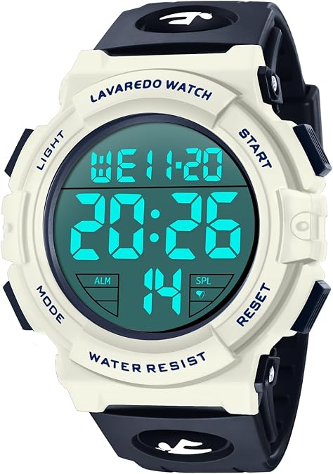 L LAVAREDO Mens Digital Watch Sports Military Watches Waterproof Outdoor Chronograph Wrist Watches for Men with LED Back Ligh/Alarm/Date(05-NavyBlue)