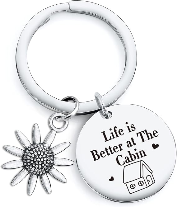 Cabin Person Keychain Cabin Keychain Cabin Lover Gift Cottage County Jewelry Summer Camp Gift