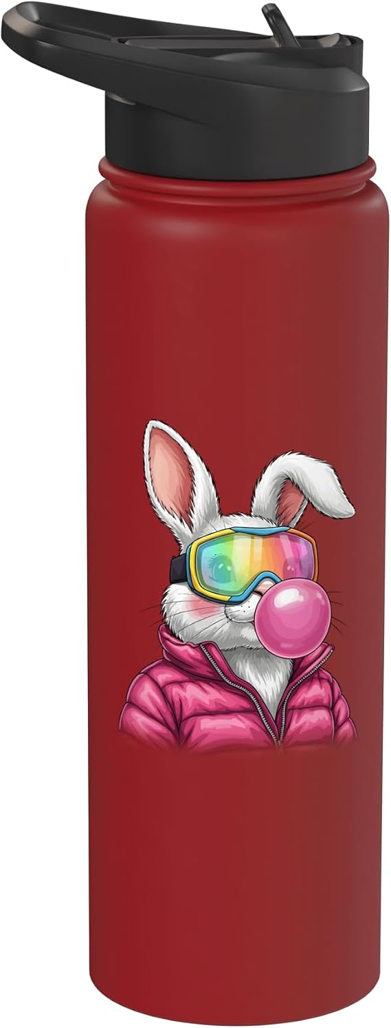 Apres Ski Bunny Pink Bubble Bum Stainless Steel Insulated Water Bottle