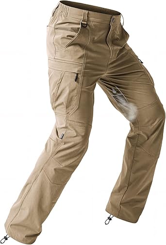 Moosehill Men's Hiking Pants: Quick Dry Water Resistant Lightweight for Outdoor Fishing Travel with 7 Secure Pockets