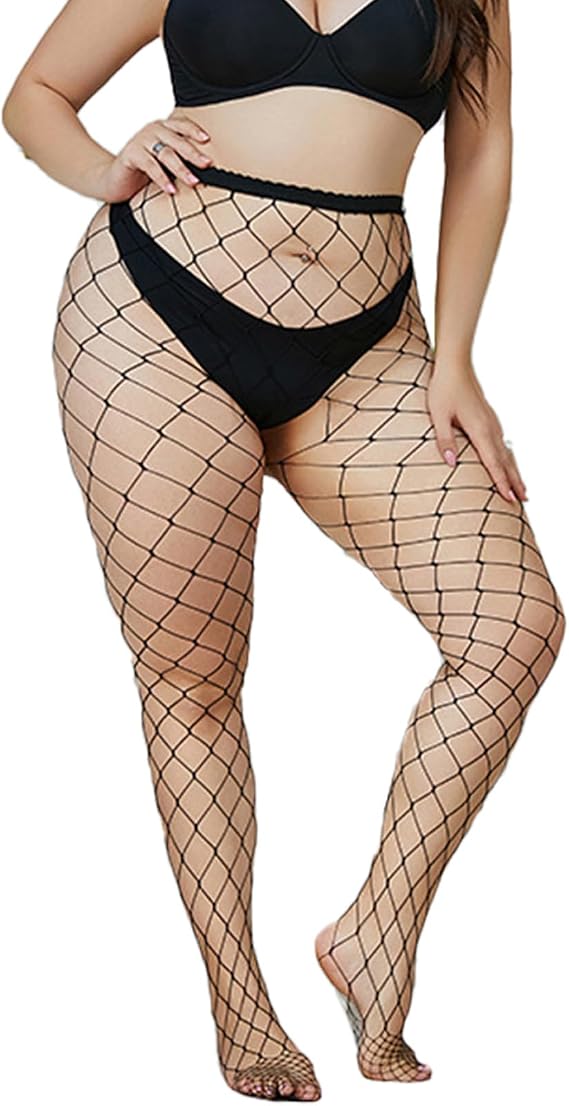 High Waist Tights for women Black Fishnets Legging Mesh Stockings Plus Size Pantyhose Party Club Rave Festival Outfit