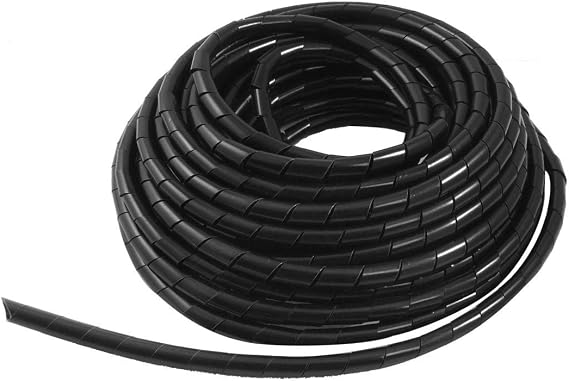 Spiral Cable wrap, 55FT Wire wrap,5/16 inch Spiral Cable Wraps for Cords Covers Bundle Sleeve Hose for Computer, Power,PC, Audio & Video Electrical Wire Organizer RoHS Black