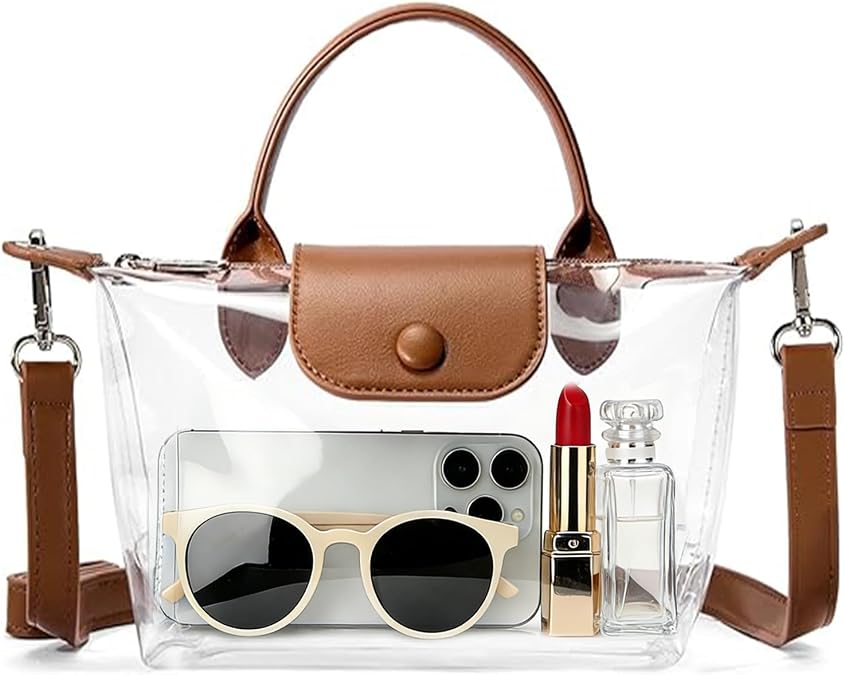 Ginogento Clear Bag for Stadium Events,Small Clear Purse Crossbody Bags for Women for World Cup 2026,Concert,Sport Events