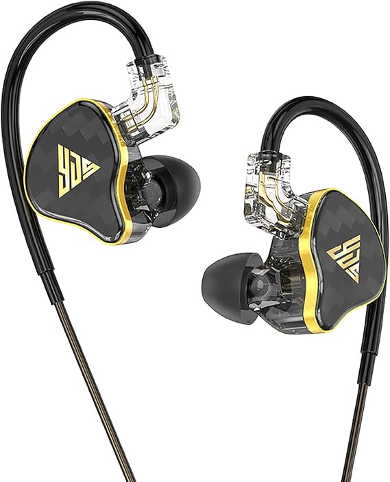 FEDAI 820 in Ear Monitor Headphones, HiFi Stereo IEM Earphones, Noise Isolating Professional Earbuds,Dynamic Dual Driver Wired Earbuds with Detachable Cable, Noise Canceling Headset (Black,No Mic)