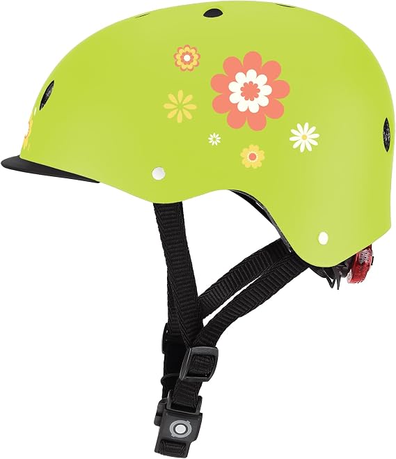 GLOBBER Glober Elite Lights 507-106 Children's Helmet Neon Lime Green for Adults, Unisex, Green (Green), One Size