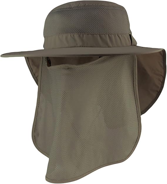 Juniper Taslon UV Large Bill Flap Cap, One Size, Olive