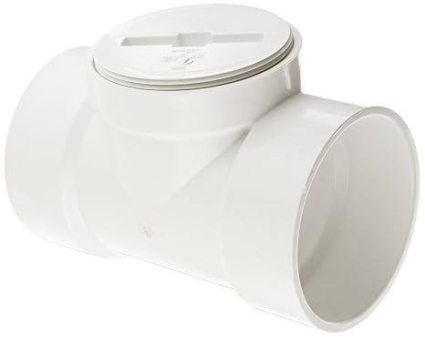 Spears P445X Series PVC DWV Pipe Fitting, Flush Tee with Plug, 4" Hub x 4" Hub x 4" NPT Female