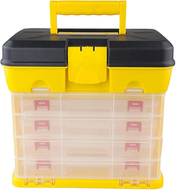 BIN BUDDY Toolbox Organizer | 4 Drawers | 53 Total Compartments | Size 10.5" x 10.5 x 6.5 | Great For Organizing, Storing, and Transporting Small Parts & Tools