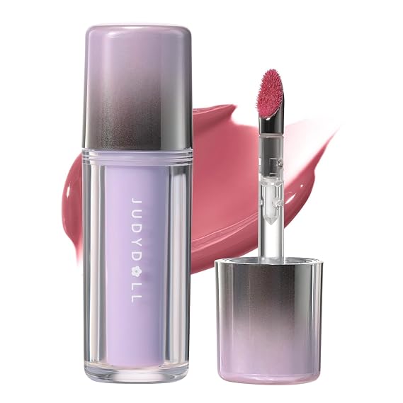 JUDYDOLL Ice Watery Lip Gloss, GEN-2,Moisturizing Liquid Lipstick with Hyaluronic Acid & Collagen,Long-lasting Mirror Lip Glazes with Iron Applicator(11 Glazing Plum)