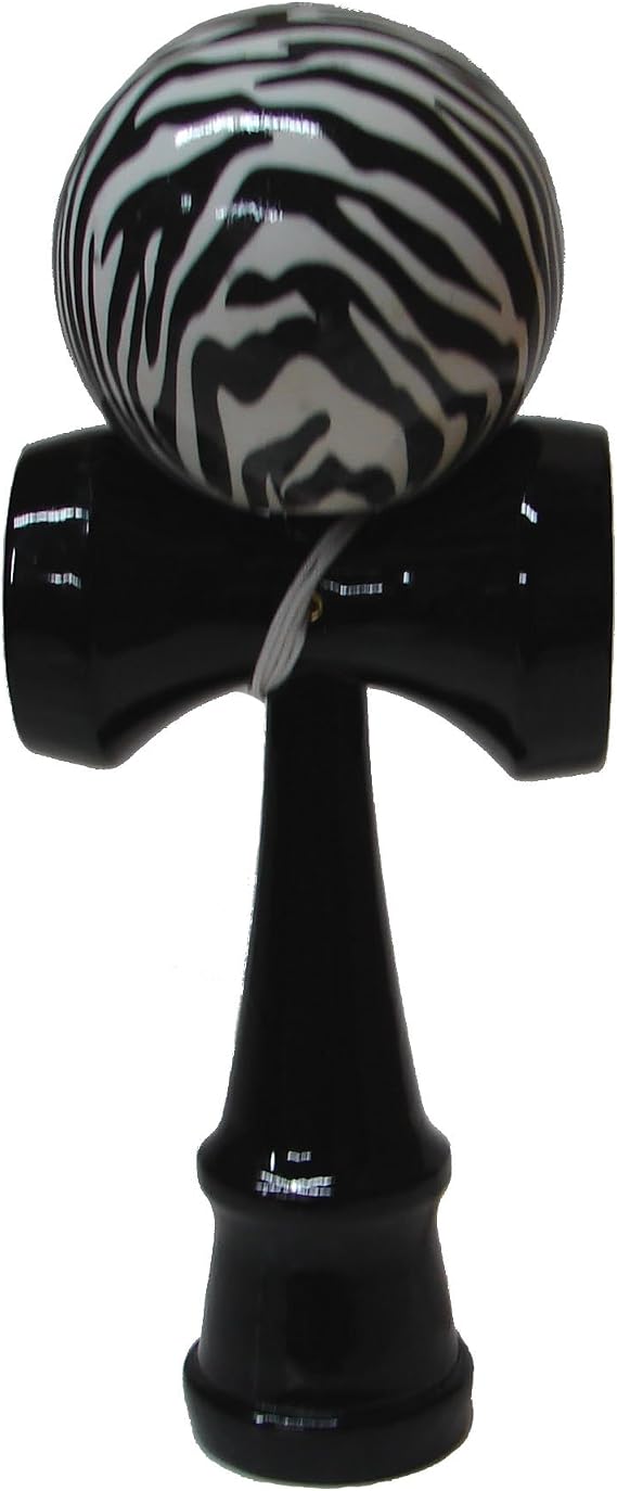 Zebra Kendama with Black Handle