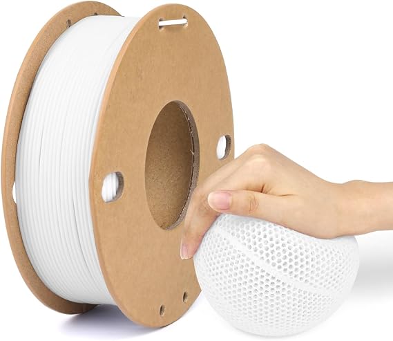 White TPU Filament 1.75mm, 95A Rubber 3D Printer Filament, 250g