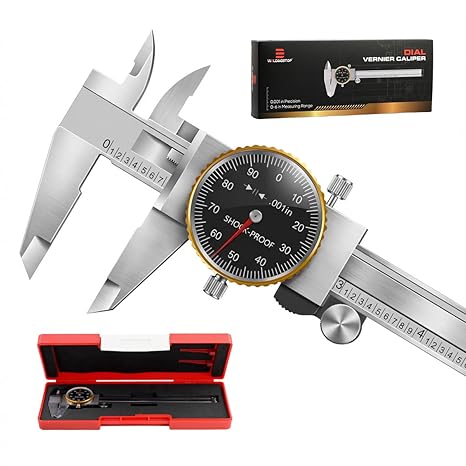 WeldingStop Precision 0-6" Dial Caliper Set with Protective Case - 0.001" Accuracy 4-Way Measuring Tool, Shock-Proof Stainless Steel, Ideal for Home & DIY Measurement