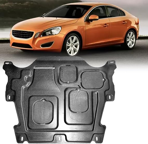 Front Engine Splash Shield for Volvo S60 2011-2018 Under Engine Cover | Durable Engine Guard W/Screws Hardware ,Instructions Impact Resistant Front Skid Plate Directly Replace Original One