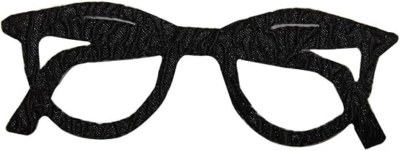 ID 7512 Black Eyeglass Patch Read Glasses Fashion Embroidered Iron On Applique