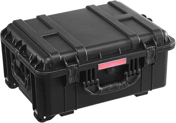 Happybuy Weatherproof Hard Case, Heavy-Duty Protective Dry Box with Pre-Cut Foam, Wheels and Retractable Pull Handles. Suitable for Travel, Hunt, Military and Tactical Use