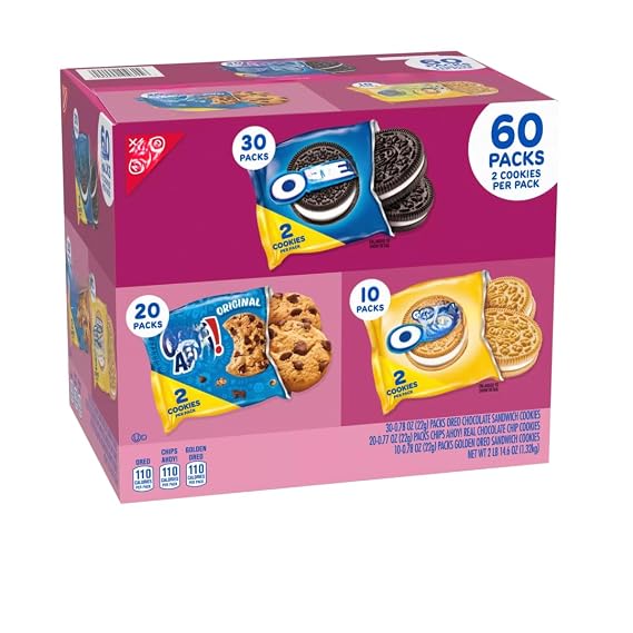 Sweet Treats Variety Pack Cookies, 60 Count Snack Pack (1 Pack)