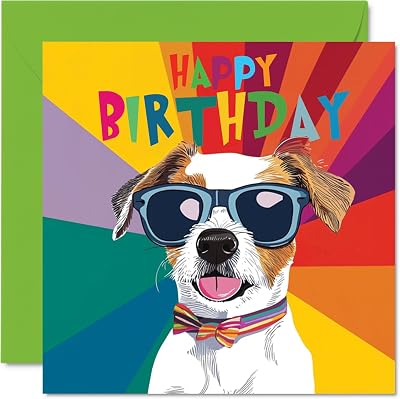 Stuff4 Birthday Card Boys - Pawsome Cool Dog - Dog Birthday Card for Boy Girl, Kids Childrens Cards, 5.7 Inch Dogs Greeting