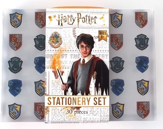 Playhouse 29-piece Harry Potter Hogwarts Kids Stationery Set Tote with Pen | Officially Licensed, Includes Paper, Envelopes, Post Cards, Notebook, Address Book, Coordinating Stickers, Eraser and Pen
