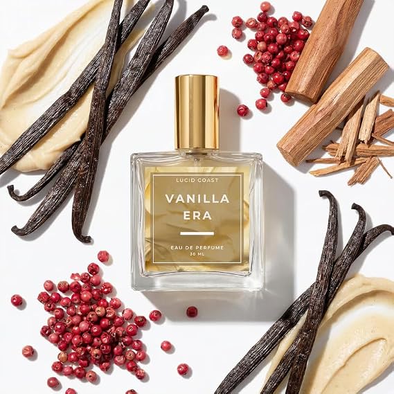 Vanilla Era Perfume Woody Gourmand & Cashmere Inspired by PHL.UR Vanilla Skin Long Lasting Warm & Spicy Eau de Parfum Notes of Sugar Crystals, Pink Pepper & Sandalwood