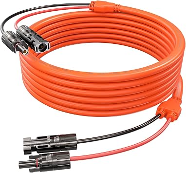 30Ft 10AWG Solar Panel Extension Cable - Tonton 6mm2 Solar Extension Wire with IP68 Male and Female Connectors, Durable PV Cable for Home, Boat, Photovoltaic Systems and RV Solar Panels