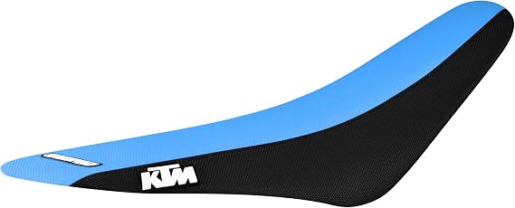 Enjoy Mfg Seat Cover - Compatible with KTM 2011-2015 SX SXF 125 150 250 350 450 Logo #47 (Black Sides/Light Blue top Standard)