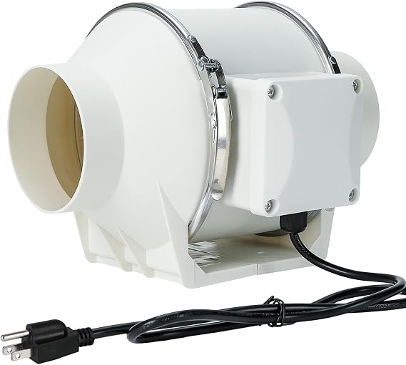 MissHoney 6 Inch Inline Duct Fan Exhaust Fan Ventilation Air Duct 390 CFM Intake Fan Window Vent High Efficiency Air Quiet Copper Motor For Vent Bathroom Ducting Vents Bathroom Grow Tents Hydroponics