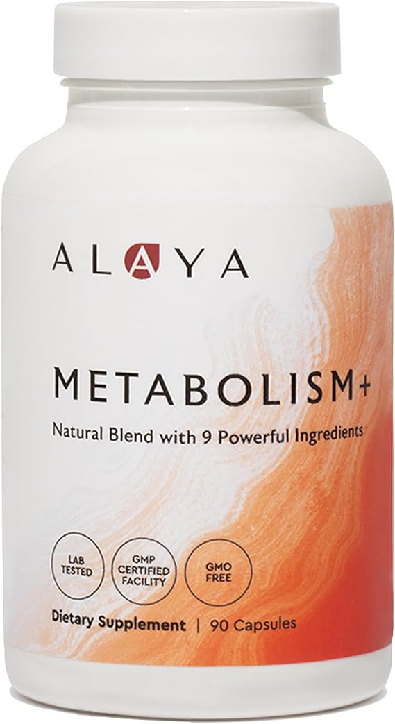 Alaya Metabolism+, Natural Energy Supplement with Green Tea 90 Capsules
