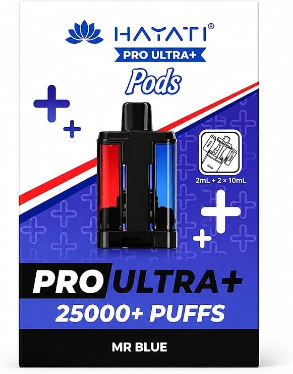 HAYATI Pro Ultra+ 25000 Pods (MR Blue) Refillable Pod System Long Lasting & Easy Install (NEXT DAY DELIVERY)