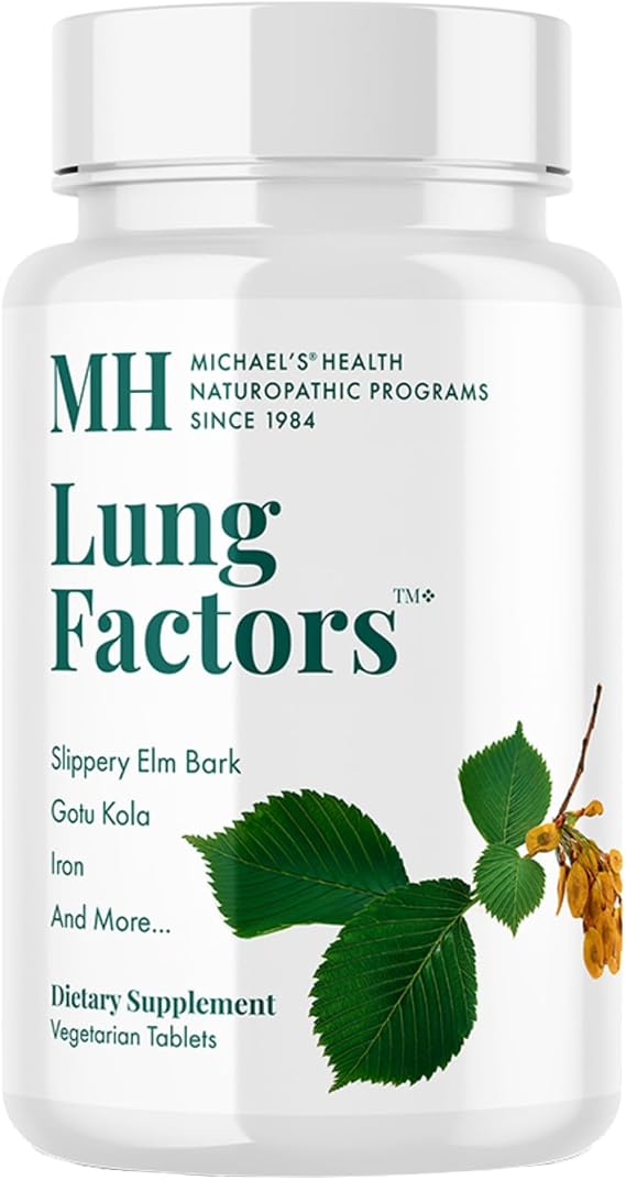 Michael's Health Naturopathic Programs Lung Factors - 60 Vegetarian Tablets - Nutrients for Lung Function - With Vitamin D, Calcium, and Magnesium - Kosher - 20 Servings