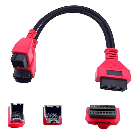 12+8 Adapter Cable for Chrysler FCA Compatible with MaxiSys MS906 MS908 MS906BT MS908S Pro Elite, OBD2 Diagnostic Connector for FCA Jeep Dodge RAM Fiat Vehicles 2018+ Plug and Play