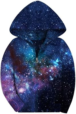 SAYM Big Boys Youth Galaxy Teen Jackets Fleece Full Zip Hooded Hoodie 6-15Y