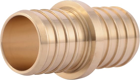 SharkBite 1 Inch Crimp Coupling, Brass Plumbing Fitting, PEX Pipe, PE-RT, UC020LFA