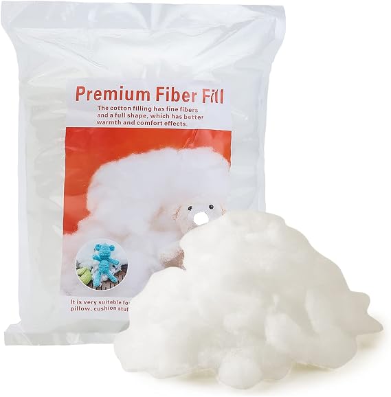 100g/3.53OZ Premium Polyester Fiber, Fiber Fill Stuffing, White High Resilience Fill Fiber for Stuffed Animal Crafts, Pillow Filling and Fiberfill DIY Dolls