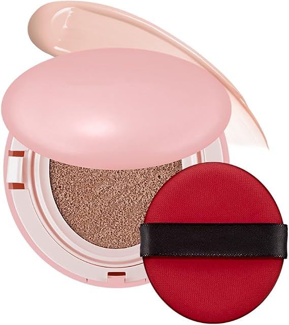 Cushion Foundation - Korean Semi-Matte Waterproof Air Cushion | 72-Hour Longwear Moisturizing Formula for Mature Skin (21N, 18g)