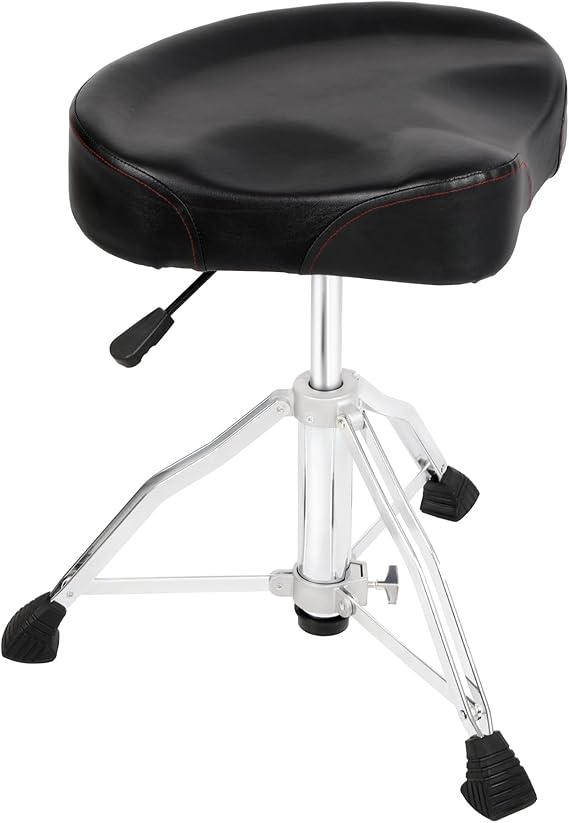 Hydraulic Drum Throne, Adjustable Drum Thrones Seat with Anti-Slip Feet Saddle, Motorcycle Style Drum Chair for Adults Drummers