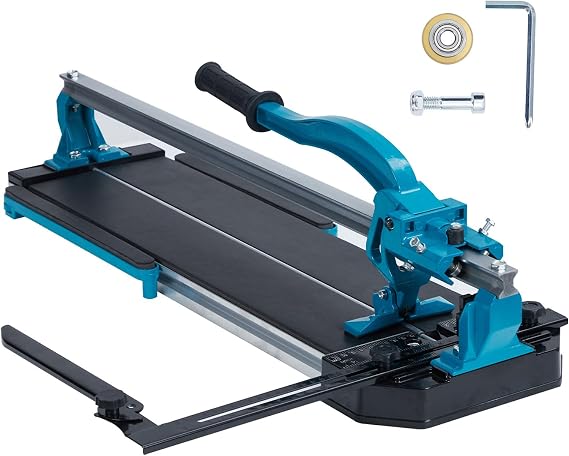 Manual Tile Cutter 48 Inch with Aluminium Alloy Frame, 48 Inch Tile Cutter Single Rails, Tungsten Carbide Cutting Wheel, Laser Guide and Anti-Skid Feet for Porcelain Ceramic Wet Tile Saw