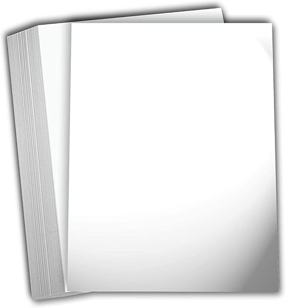 Hamilco White Glossy Cardstock Paper 8.5x11-80lb Cover Heavyweight Card Stock for Laser Printers, Crafts, Invitations, Photo Cards & Brochures (50 Sheets)
