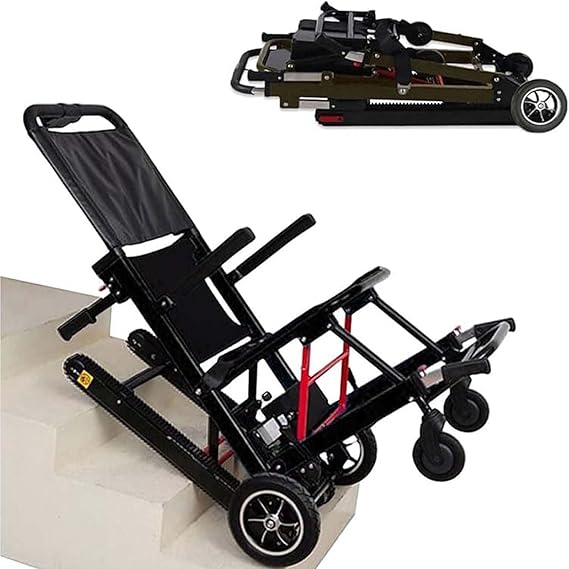 Electric Climbing Stair Wheelchair Trolley Folding Portable Chair Lift Climber for Stair Mobility 169kg Load Capacity Medical Equipment for Easy Assistance on Stairs Portable