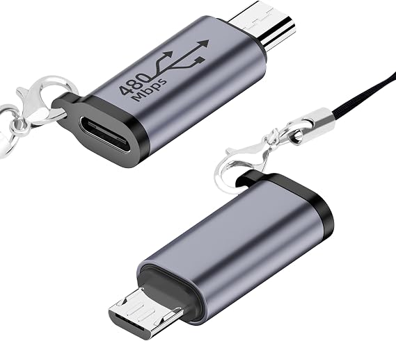 USB C to Micro USB Adapter (2 Pack), Type-C Female to Micro USB Male Adapter Support Data Sync Compatible with Samsung Galaxy S8/S8+ and Micro USB Devices | Female to Micro USB Male Compatible with Samsung Galaxy S8/S8+ and Micro USB Devices