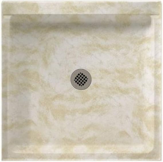 Swan SF04236MD.125 42-in L x 36-in W x 5.5-in H Solid Surface Shower Base, Cloud White