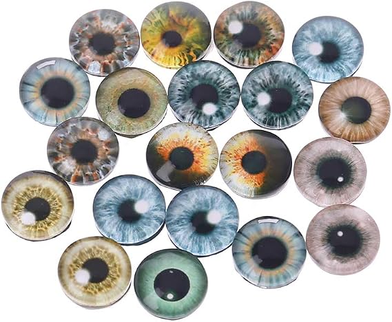20 Pieces Glass for Eyes Animal Eyeballs for Dinosaur Eye Accessorie
