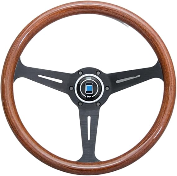 14inch Classic Wood Steering Wheel Universal Retro Car Sports Steering Wheel(BK spoke no line)