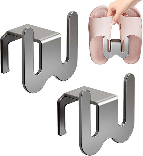 Wall Mount Slipper Rack - Smooth Slippers Holder | Slipper Organizer for Door Closet Bathroom and Kitchen, Shoe Wall Mount for Wall Entryway